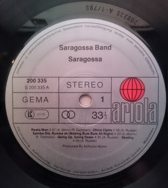Cover zu Saragossa Band - Saragossa | 1979 | Vinyl, LP, Album, Stereo | Electronic, Reggae, Pop | Germany