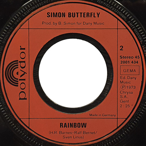 Cover zu Simon Butterfly - Rain Rain Rain (Original Version) | 1973 | Vinyl | Rock, Pop | Germany