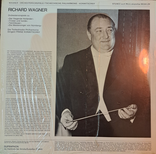 Cover zu Richard Wagner - The Czech Philharmonic Orchestra, Franz Konwitschny - Orchestervorspiele Zu Der Fliegende Holländer / Tristan Und Isolde / Tannhäuser / Die Meistersinger Von Nürnberg | 1964 Schallplatten Ankauf