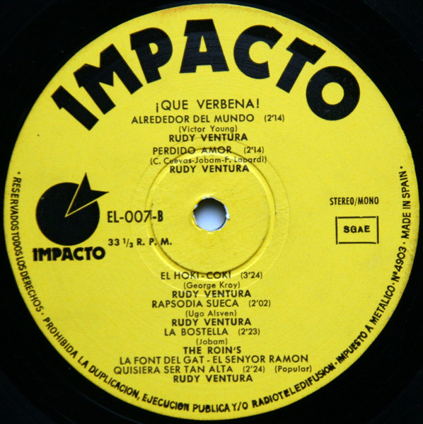 Cover zu Rudy Ventura, Vladimir Zaroff, The Roin's - ¡Que Verbena! | 1974 | Vinyl | Latin, Pop | Spain Schallplatten Ankauf