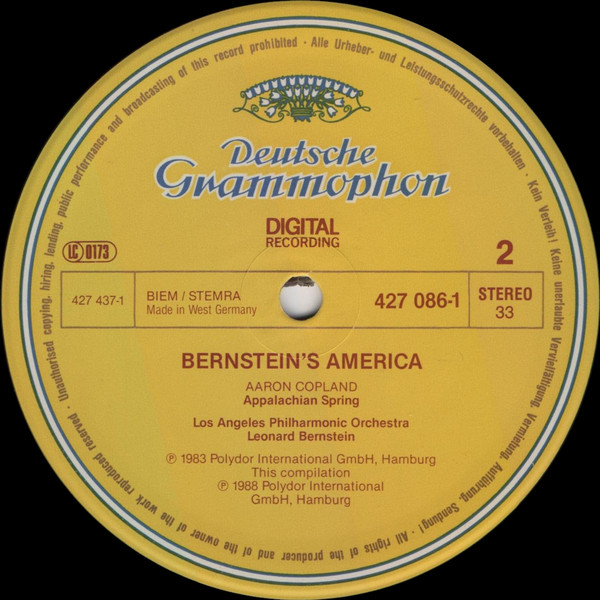Cover zu Various - Bernstein's America | 1988 | Vinyl | Classical | Germany Schallplatten Ankauf