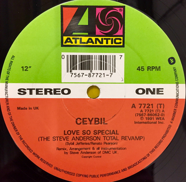 Cover zu Ceybil Jefferies - Love So Special | 1990 | Vinyl | Electronic | UK Schallplatten Ankauf