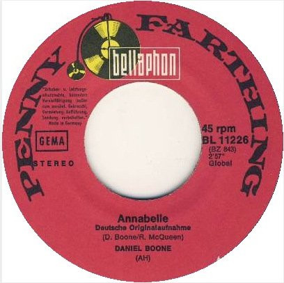 Cover zu Daniel Boone - Annabelle | 1972 | Vinyl | Pop | Germany