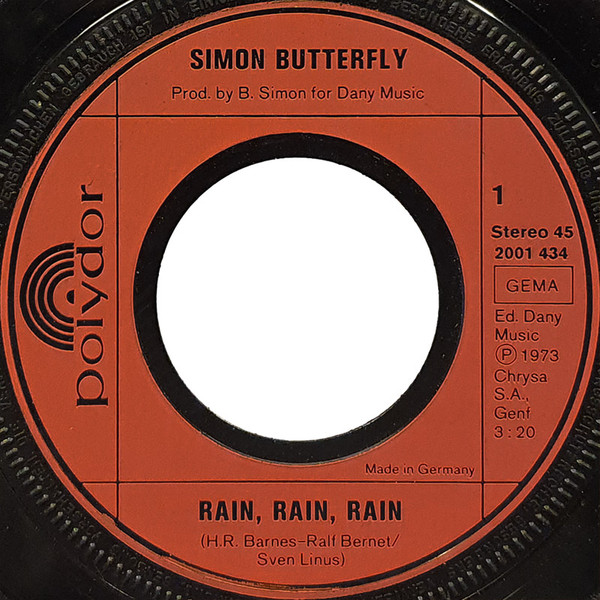 Cover zu Simon Butterfly - Rain Rain Rain (Original Version) | 1973 | Vinyl | Rock, Pop | Germany Schallplatten Ankauf