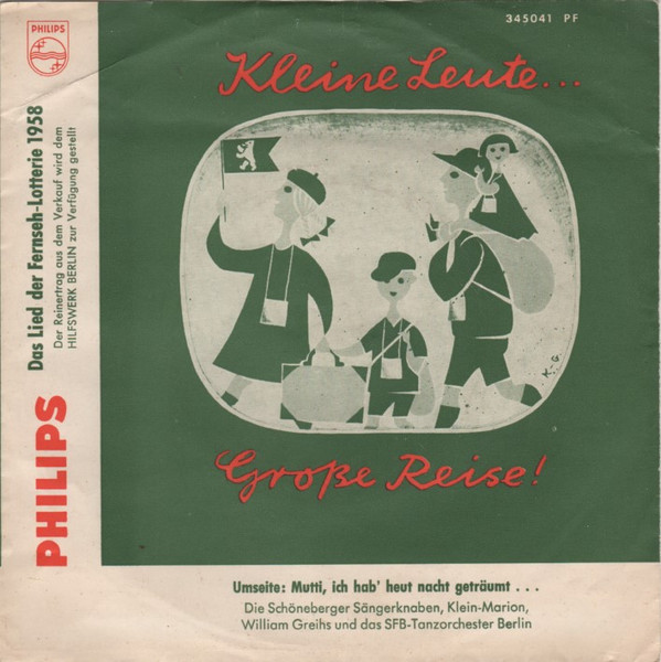 Cover zu Schöneberger Sängerknaben / Die Kleine Marion - Kleine Leute...Große Reise! / Mutti, Ich Hab' Heut' Nacht Geträumt | 1958 | Vinyl | Pop, Stage & Screen | Germany Schallplatten Ankauf