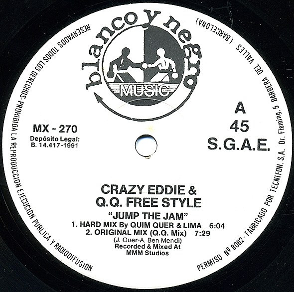 Cover zu Crazy Eddie + Q.Q. Freestyle - Jump The Jam | 1991 | Vinyl | Electronic | Spain Schallplatten Ankauf