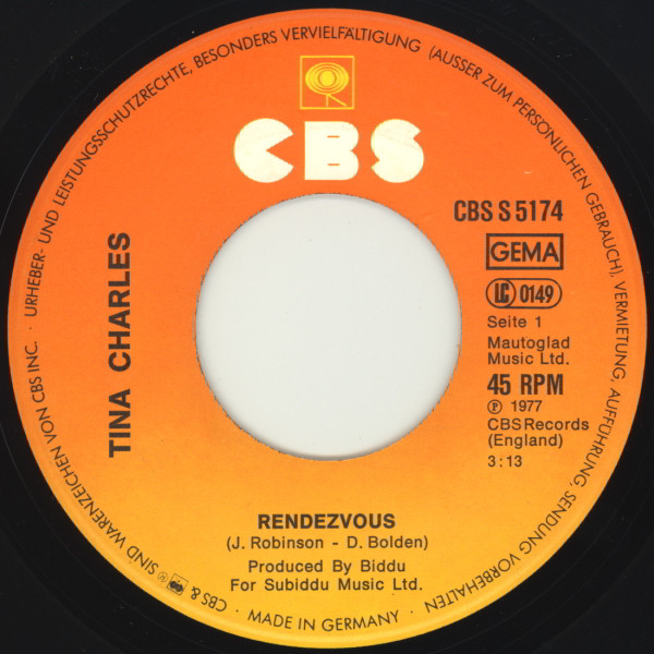 Cover zu Tina Charles - Rendezvous | 1977 | Vinyl | Pop | Germany