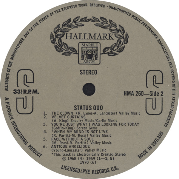 Cover zu Status Quo - Status Quo | 1978 | Vinyl | Rock | UK Schallplatten Ankauf