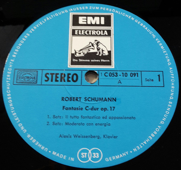 Cover zu Robert Schumann - Alexis Weissenberg - Fantasie C-dur Op. 17 / Kinderszenen Op. 15 | Vinyl, LP, Stereo | Classical | Germany