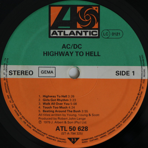 Cover zu AC/DC - Highway To Hell | 1979 | Vinyl | Rock | Germany