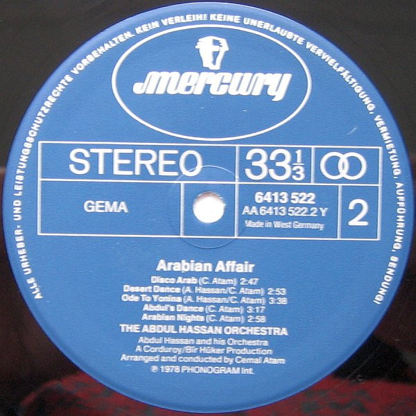 Cover zu Abdul Hassan Orchestra - Arabian Affair | 1978 | Vinyl | Funk / Soul, Folk, World, & Country | Germany