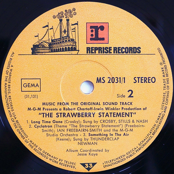 Cover zu Various - The Strawberry Statement | 1970 | Vinyl | Rock, Stage & Screen | Germany