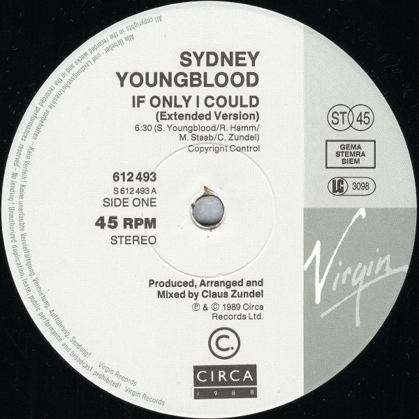 Cover zu Sydney Youngblood - If Only I Could | 1989 | Vinyl | Electronic, Pop | Europe