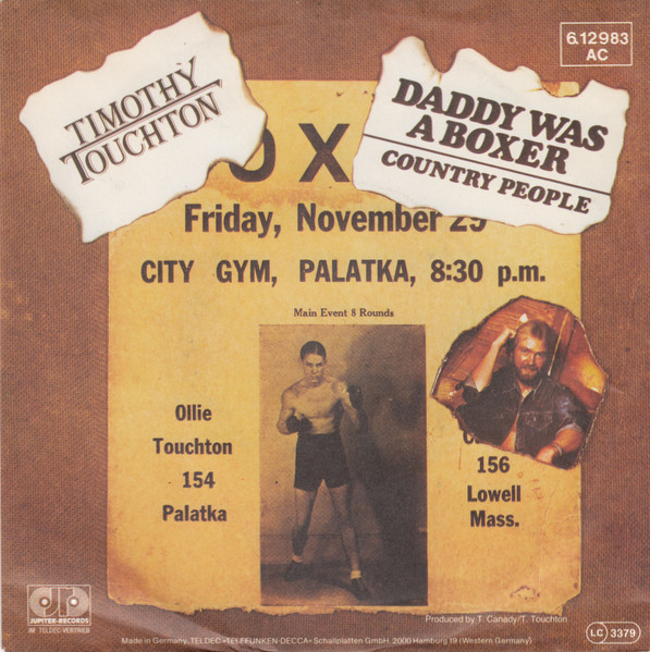 Cover zu Timothy Touchton - Daddy Was A Boxer | 1981 | Vinyl, 7
