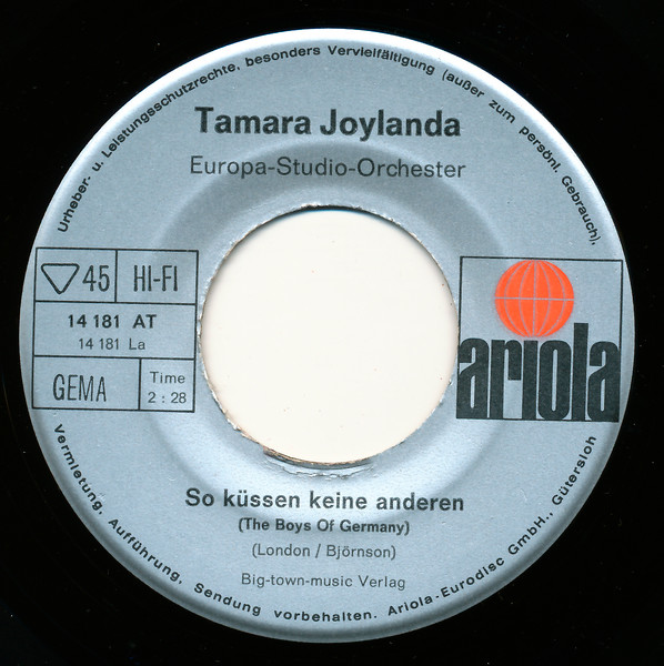 Cover zu Tamara Joylanda - So Küssen Keine Anderen (The Boys Of Germany) | 1968 | Vinyl, 7