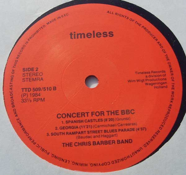 Cover zu The Chris Barber Jazz And Blues Band - Concert For The BBC | 1984 | Vinyl | Jazz | Netherlands