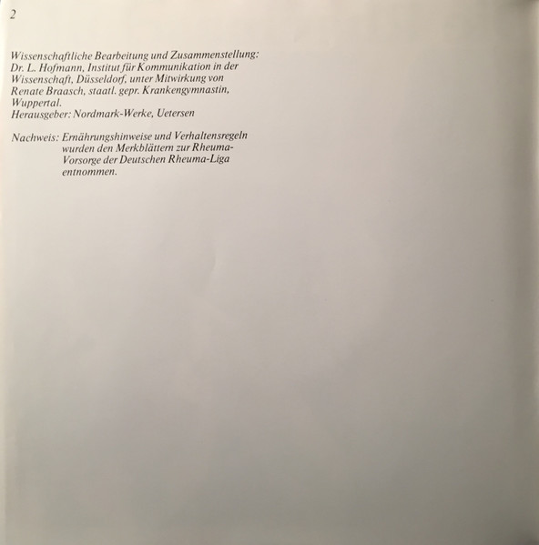 Cover zu Renate Braasch - Die Rheumaschule | Vinyl | Non-Music | Germany