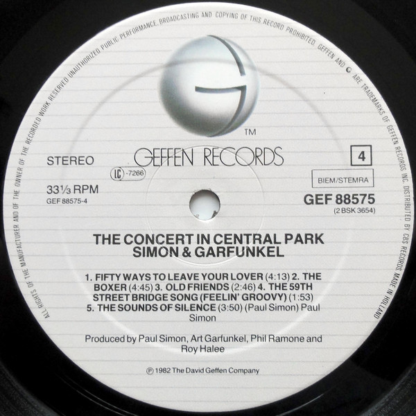Cover zu Simon & Garfunkel - The Concert In Central Park | 1982 | 2xLP, Album, Gat | Rock, Pop, Folk, World, & Country | Europe