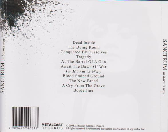 Cover zu Sanctrum - In Harm's Way | 2008 | CD, Album, Stereo | Rock | Sweden
