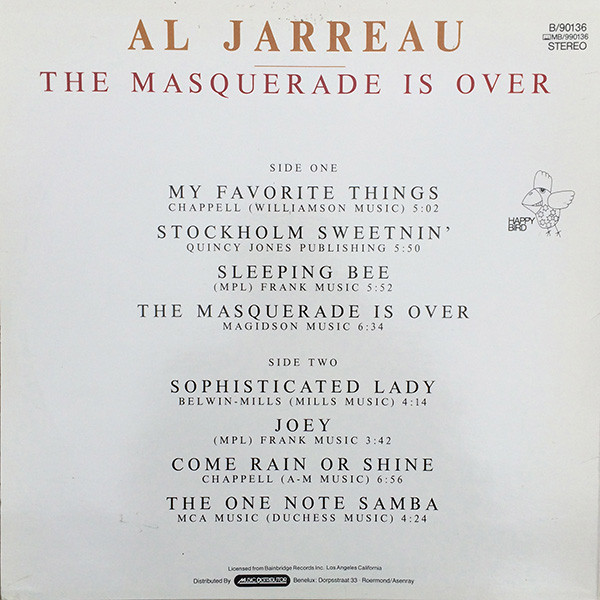 Cover zu Al Jarreau - The Masquerade Is Over | 1983 | Vinyl | Jazz | Germany