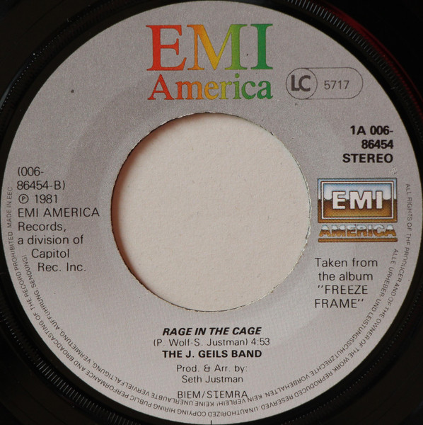 Cover zu The J. Geils Band - Centerfold | 1981 | Vinyl, Stereo, 45 RPM, 7