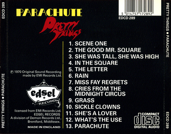 Cover zu The Pretty Things - Parachute | 1988 | CD, Album, Reissue | Rock | UK Schallplatten Ankauf