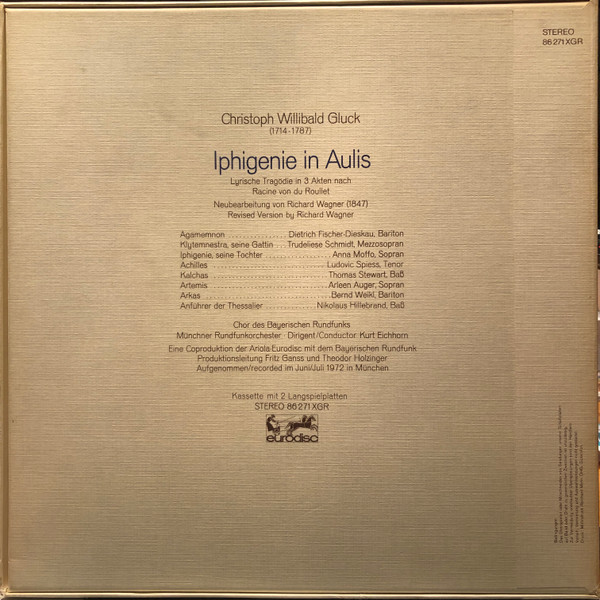 Cover zu Christoph Willibald Gluck - Anna Moffo, Dietrich Fischer-Dieskau, Chor Des Bayerischen Rundfunks & Münchner Rundfunkorchester - Kurt Eichhorn - Iphigenie In Aulis | 1972 | Vinyl | Classical Schallplatten Ankauf