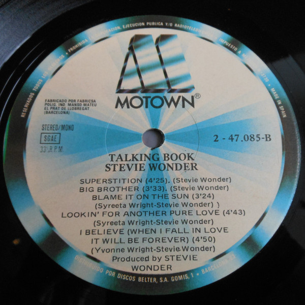 Cover zu Stevie Wonder - Talking Book | 1981 | Vinyl, LP, Album, Reissue | Rock, Funk / Soul, Pop | Spain