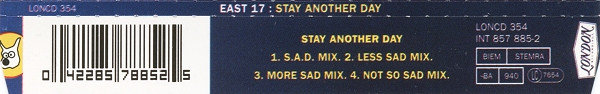 Cover zu East 17 - Stay Another Day | 1994 | Vinyl | Electronic | Netherlands