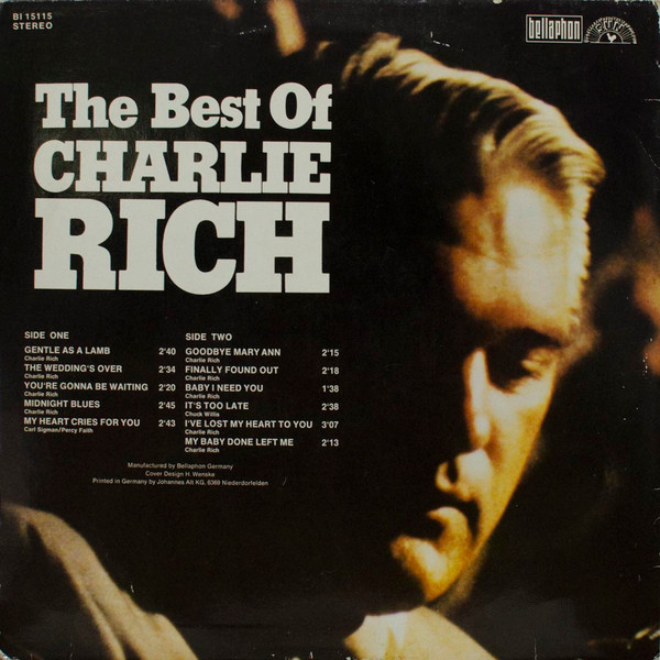 Cover zu Charlie Rich - The Best Of | Vinyl | Rock, Folk, World, & Country | Germany Schallplatten Ankauf