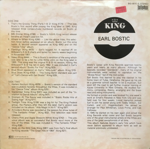 Cover zu Earl Bostic - 14 Hits | 1977 | Vinyl | Jazz, Blues | Germany