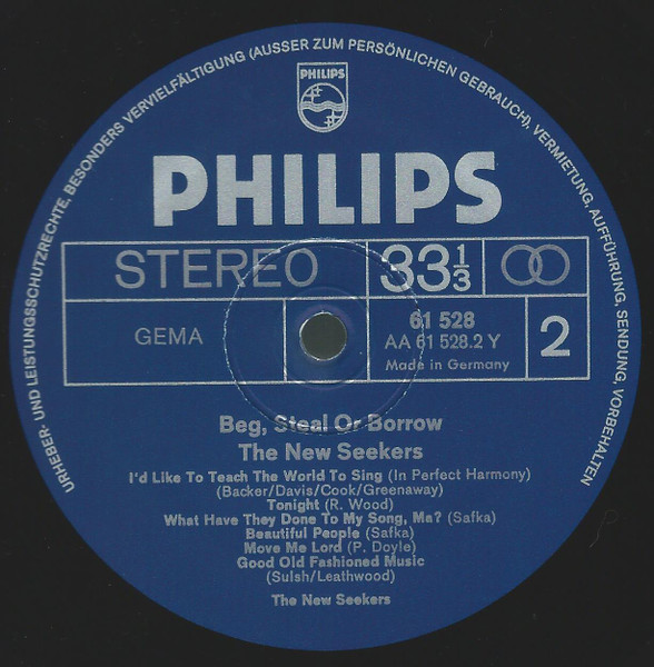 Cover zu The New Seekers - Beg, Steal Or Borrow | 1972 | Vinyl | Pop, Folk, World, & Country | Germany