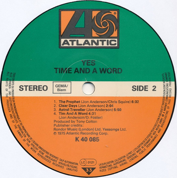 Cover zu Yes - Time And A Word | Vinyl | Rock | Germany