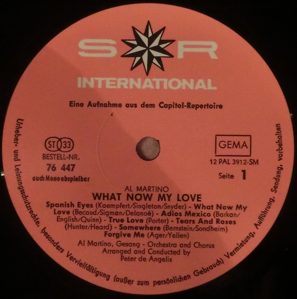 Cover zu Al Martino - What Now My Love | Vinyl, LP, Stereo, Compilation | Pop | Germany