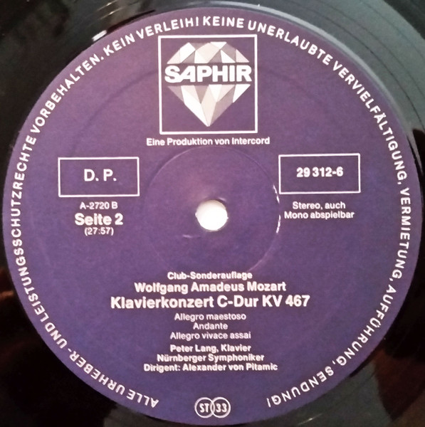 Cover zu Various - Wolfgang Amadeus Mozart | 1976 | Vinyl | Classical | Germany