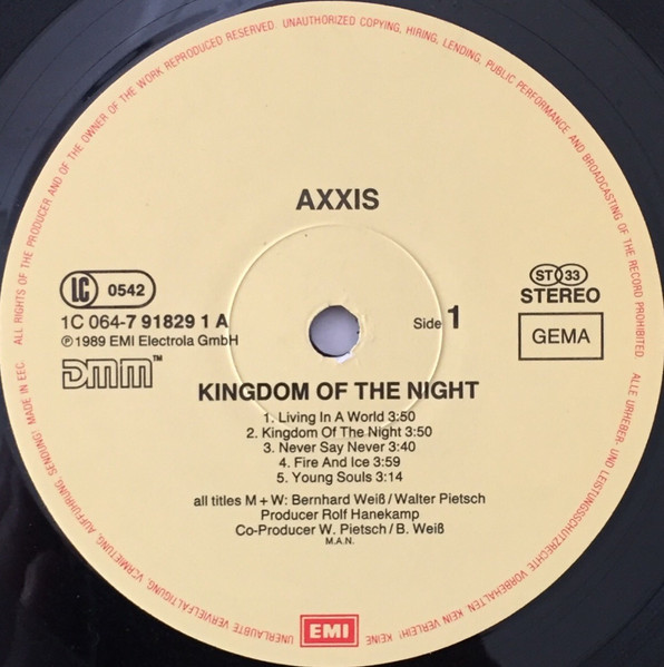 Cover zu Axxis (2) - Kingdom Of The Night | 1989 | Vinyl | Rock | Germany Schallplatten Ankauf