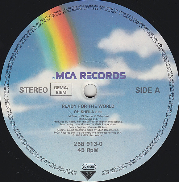Cover zu Ready For The World - Oh Sheila (The M & M Mix) | 1985 | Vinyl | Electronic | Germany Schallplatten Ankauf