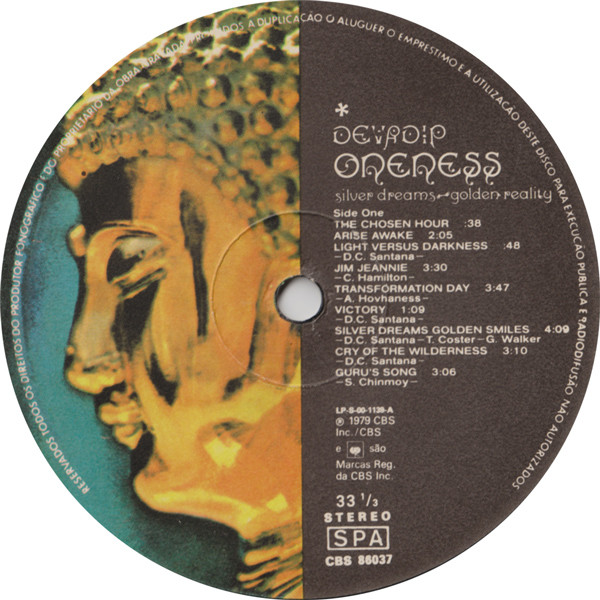 Cover zu Devadip - Oneness (Silver Dreams-Golden Reality) | 1979 | Vinyl | Jazz, Rock, Funk / Soul | Portugal Schallplatten Ankauf