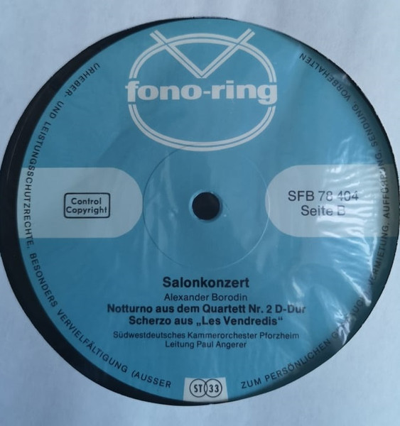 Cover zu Südwestdeutsches Kammerorchester Leitung Paul Angerer - Salonkonzert | Vinyl | Classical | Germany