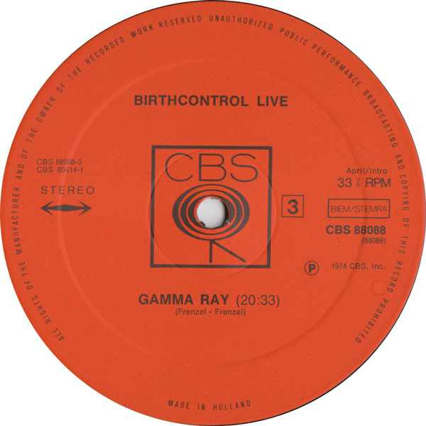 Cover zu Birth Control - Birthcontrol Live | 1974 | Vinyl | Rock | Europe