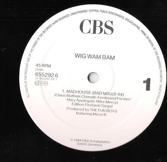 Cover zu Wig Wam Bam - Madhouse (Bad Mix) | 1989 | Vinyl | Electronic, Hip Hop | Germany