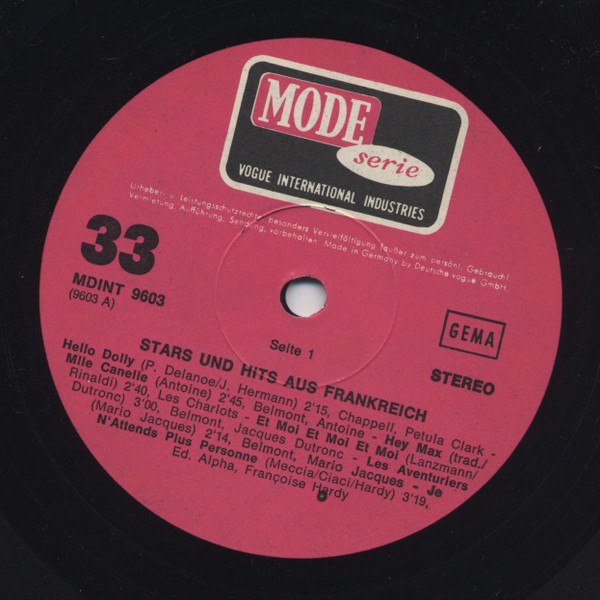 Cover zu Various - Stars Und Hits Aus Frankreich | Vinyl | Rock, Pop | Germany