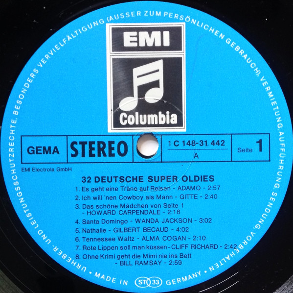 Cover zu Various - 32 Deutsche Super Oldies | Vinyl, LP, Compilation | Pop, Stage & Screen | Germany