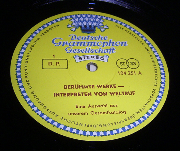 Cover zu Various - Berühmte Werke / Interpreten Von Weltruf | 1966 | Vinyl | Classical | Germany Schallplatten Ankauf