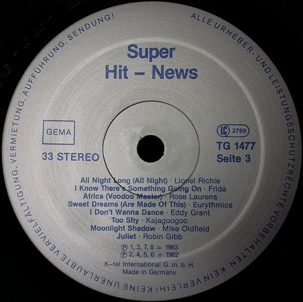 Cover zu Various - Super Hit-News | 1983 | Vinyl, LP, Compilation, Stereo | Electronic, Rock, Pop | Germany