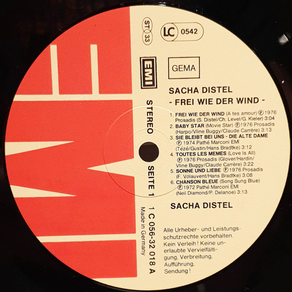 Cover zu Sacha Distel - Frei Wie Der Wind | 1976 | Vinyl | Pop | Germany
