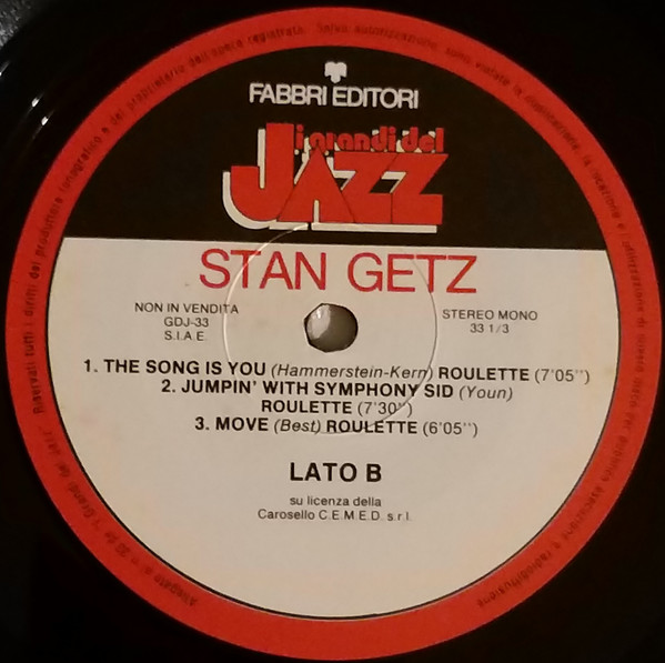 Cover zu Stan Getz - Stan Getz | 1981 | Vinyl | Jazz | Italy Schallplatten Ankauf