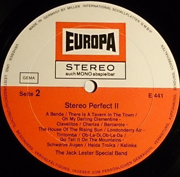 Cover zu The Jack Lester Special Band - Stereo Perfect 2 | Vinyl | Jazz, Pop | Germany Schallplatten Ankauf