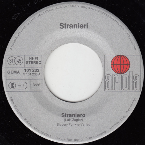 Cover zu Stranieri - Straniero | 1980 | Vinyl, 7