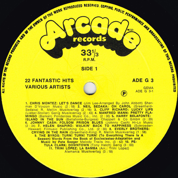 Cover zu Various - 22 Fantastic Hits | 1975 | Vinyl | Rock, Pop | Germany